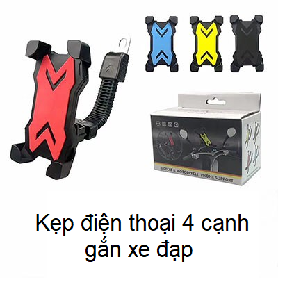 Giá Đỡ Điện Thoại Xe Máy, Xe đạp 4 góc xoay 360 độ - Giá Đỡ Điện Thoại Gắn Tay Lái, gương chiếu hậu Xe Máy - Giá Đỡ Kẹp Điện Thoại Cho Xe Máy, Xe Đạp Hợp Kim Cao Cấp Màu Đen - thegioisilevip