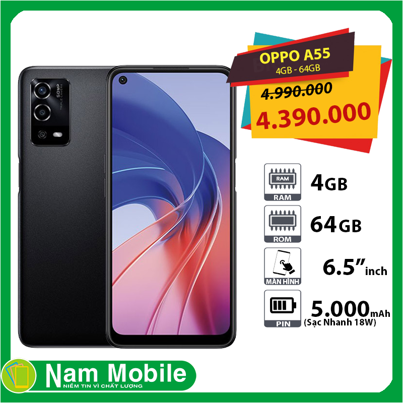 Điện Thoại OPPO A55  - Hàng chính hãng - Bảo hàng 12 tháng, 1 Đổi 1 trong 30 ngày