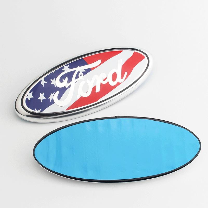 Logo FORD ô tô xe hơi Ford (kích thước 17,5CM * 7CM (7 inch) Chữ Trắng nền cờ mỹì) mặt trước nhãn hiệu FORD Ford Raptor F150 F250r mặt trước mặt trước lưới tiêu chuẩn mặt trước và nắp sau tiêu chuẩn SS70