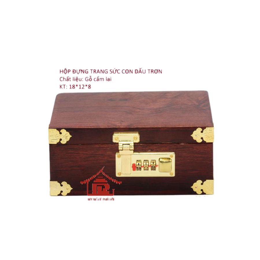 Hộp đựng trang sức, con dấu gỗ cẩm lai trơn