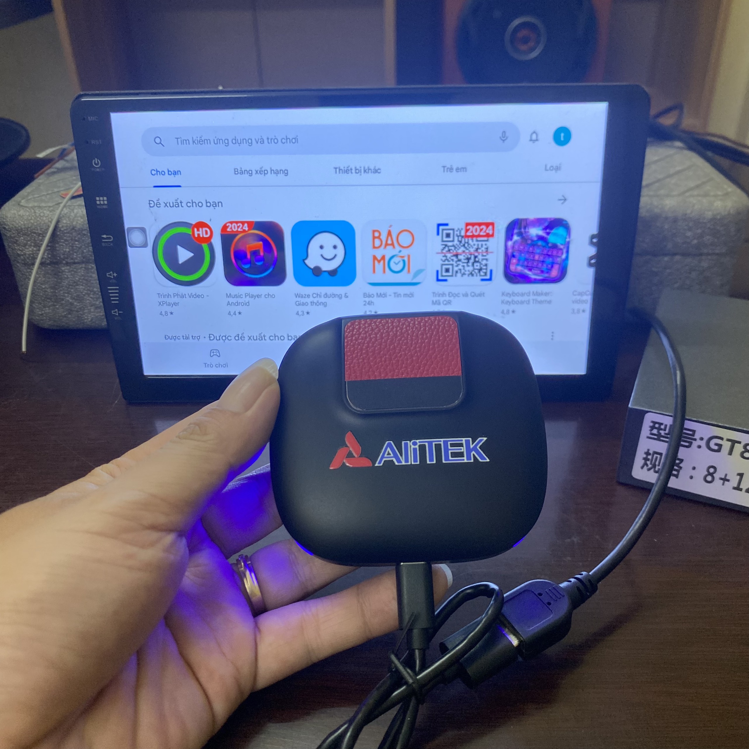 Bộ android box alitek gt8 cấu hình khủng ram 8gb-rom 128gb-biến màn zin thành màn android -tặng vietmap s2 -youtube pre