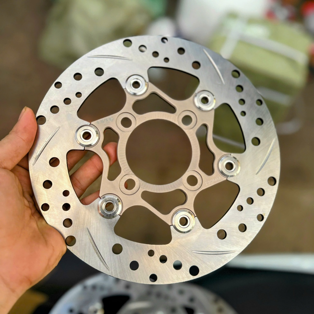 Đĩa 220mm, Đĩa 220mm 4 lỗ Over Racing V3 khoen INOX 304 đồ chơi phụ kiện đĩa 220 Wave Dream Sirius Exciter Vario Future