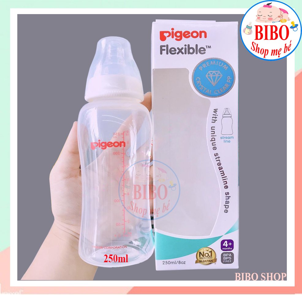 Bình sữa cổ hẹp pigeon streamline 150,250ml, bình bú cho bé