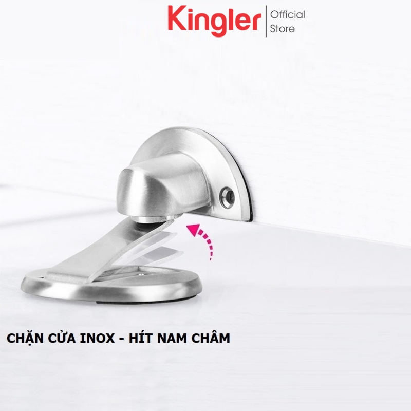 Chặn cửa thông minh, chặn cửa đa năng, chặn cửa phòng, chặn cửa hít nam châm, sử dụng miếng 3m gắn sàn không khoan sàn. kingler 1400