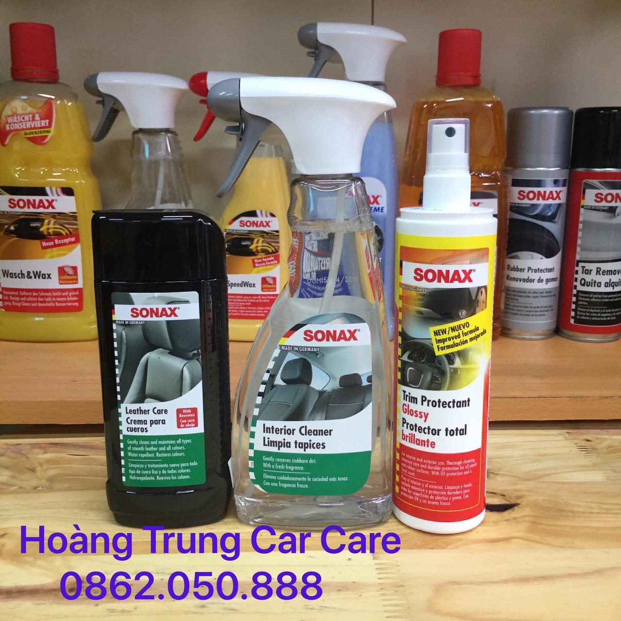 Sonax - Combo bộ sản phẩm chăm sóc nội thất + Tặng kèm mút dưỡng