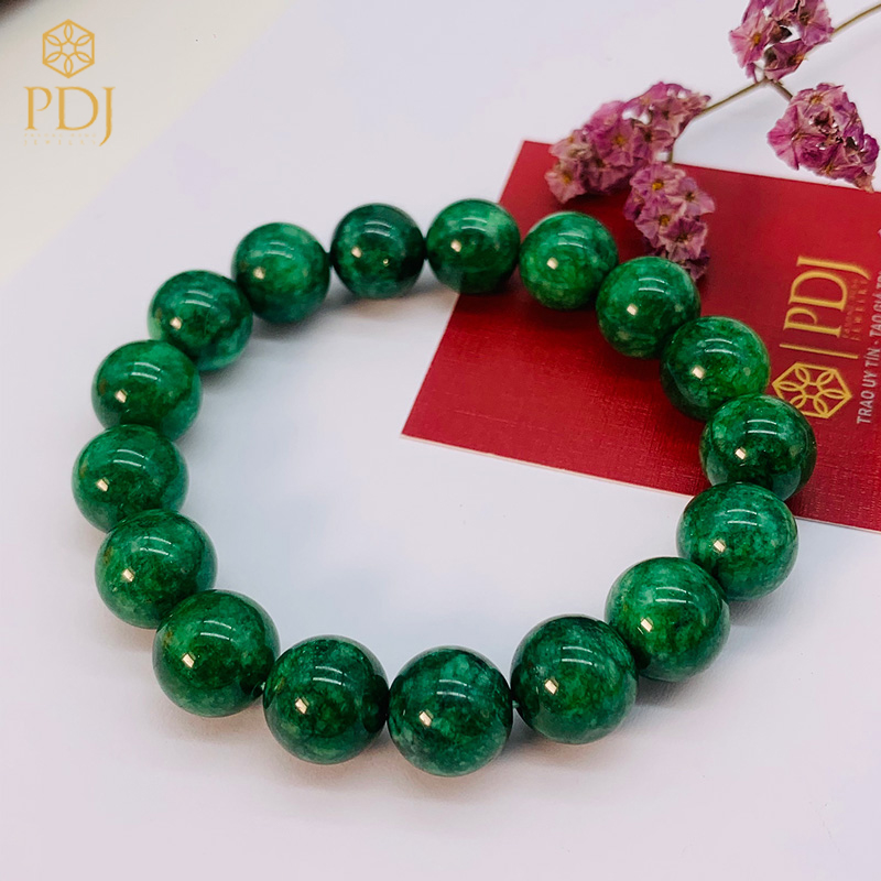 Vòng tay đá mã não xanh lục pdj - kèm hộp đựng cao cấp - trang sức pdj - pd0028