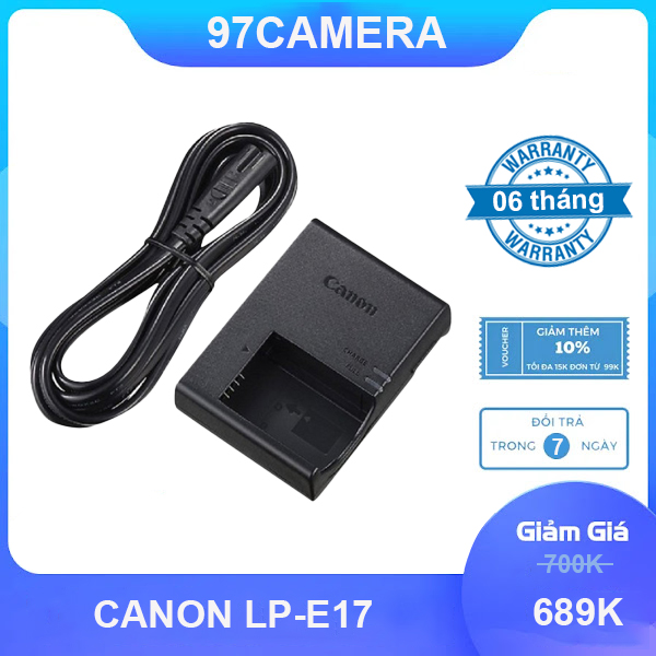 Bh 3 tháng 1 đổi 1 - sạc pin lp e17 chính hãng canon eos 750d, 760d, rebel t6i, t6s, kiss x8i, m3,...