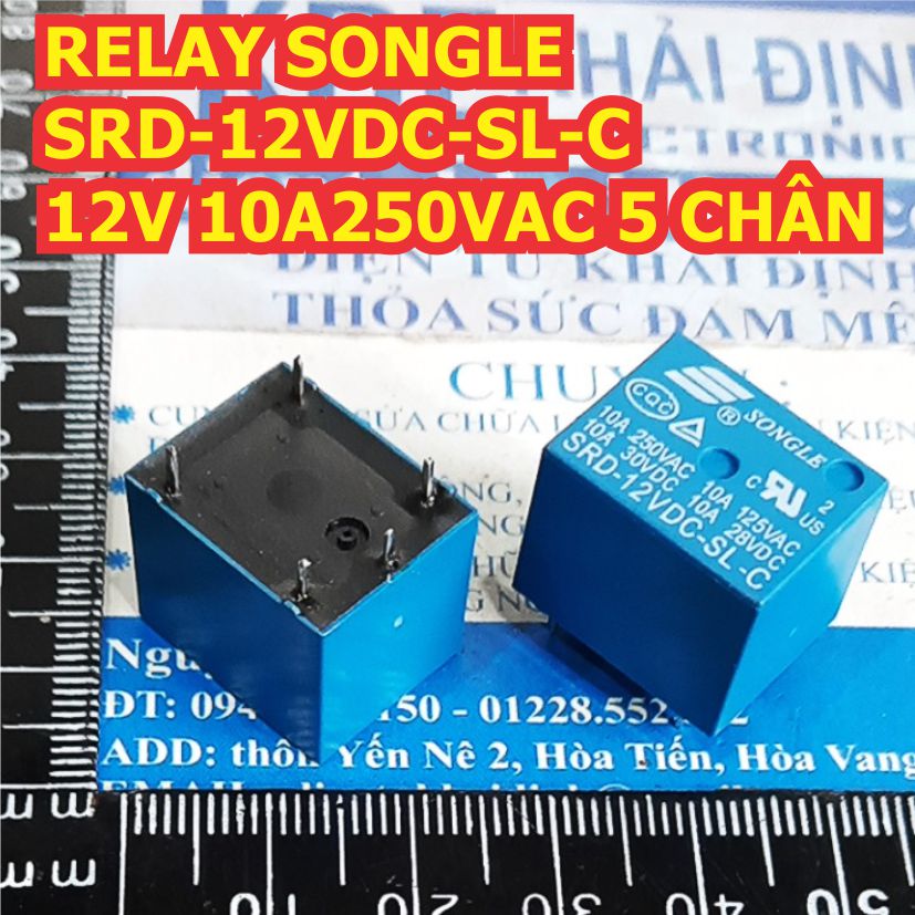combo 5 cái RELAY SONGLE SRD 12VDC SL-C 12V 10A 250VAC 5 CHÂN kde0123