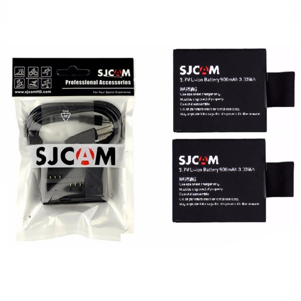 Combo sạc đôi + 2 viên pin cho sjcam, eken