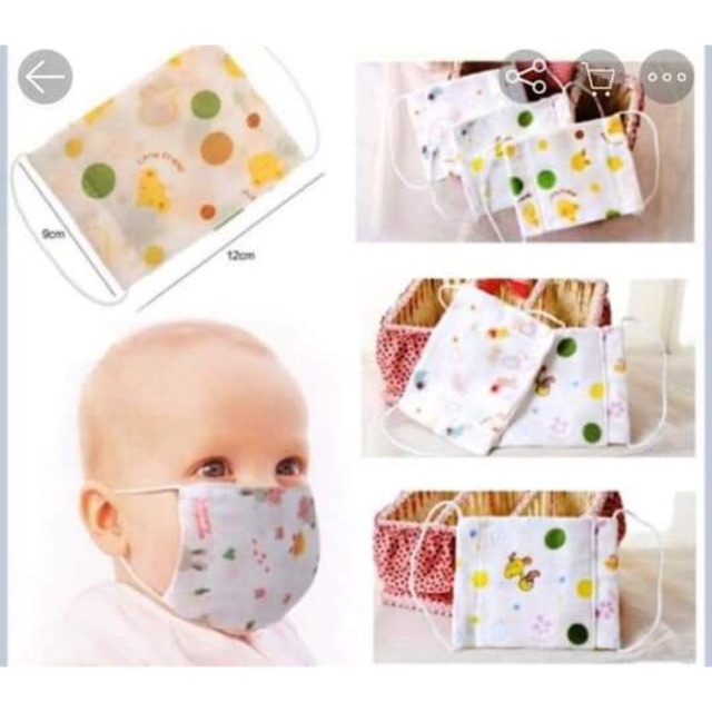 Combo 5 khẩu trang xô xuất nhật cho bé 1-5 tuổi