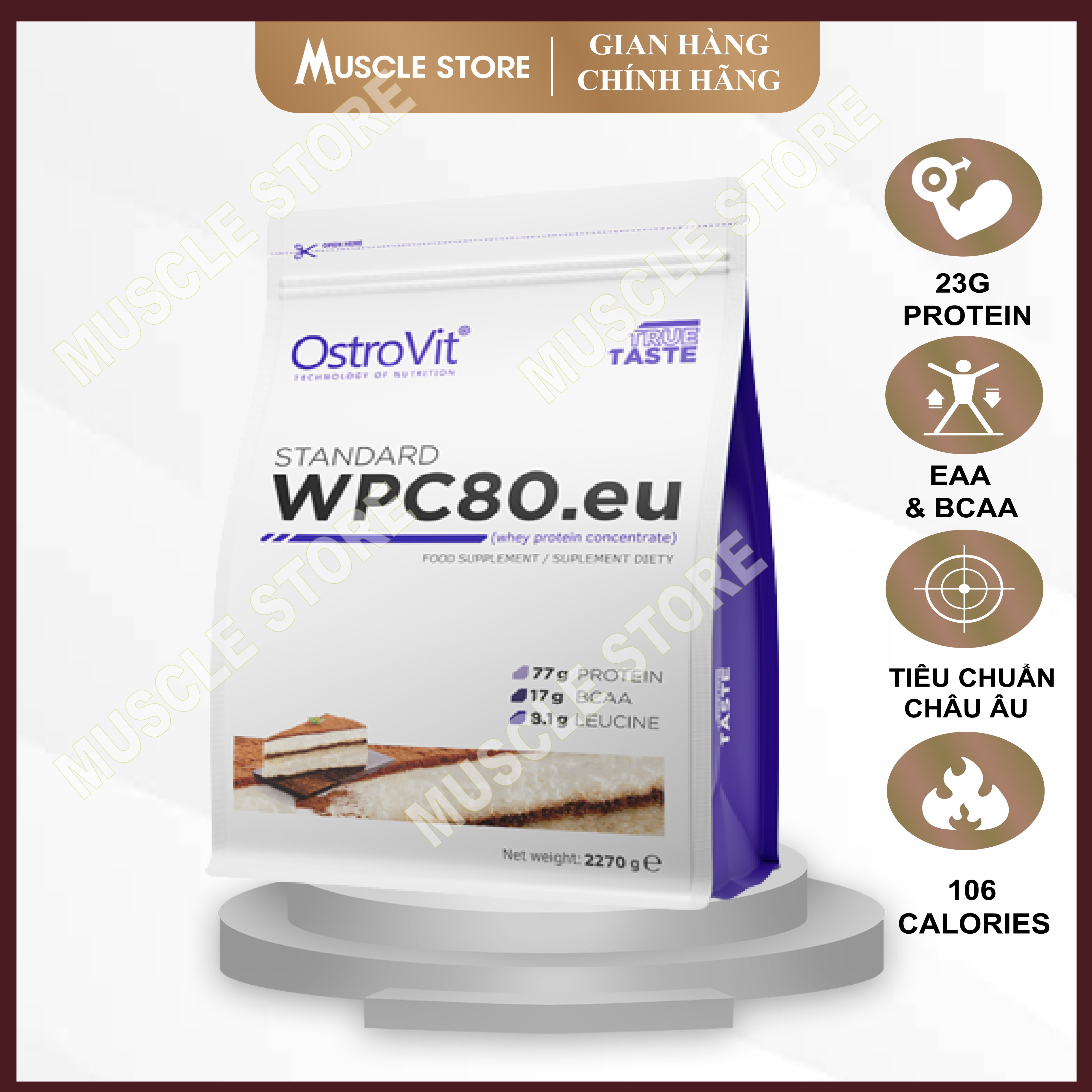 Genuine wpc80.eu 2.270G whey protein European standard, 75 servings