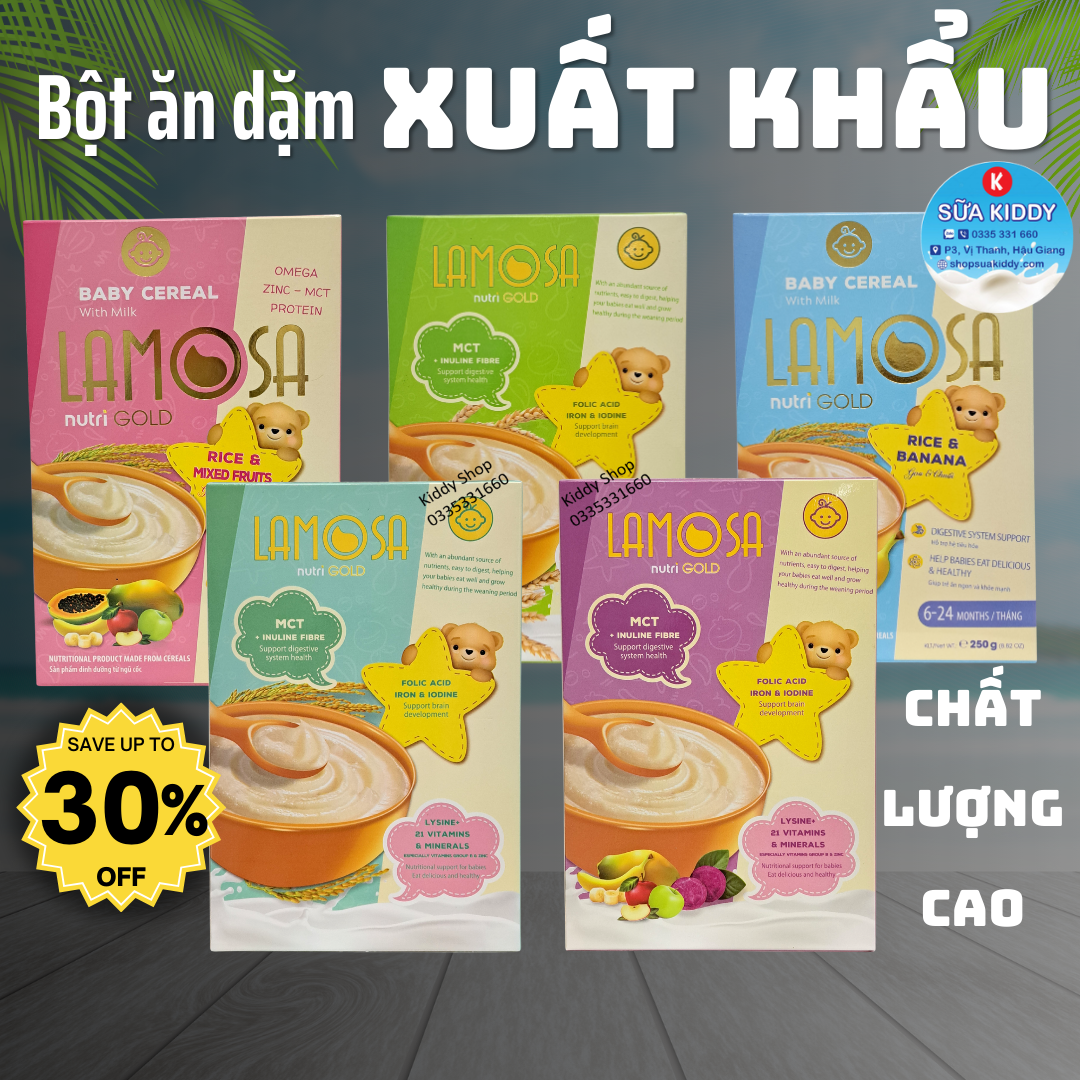 Bột ăn dặm Lamosa hộp giấy 250g nhiều vị để lựa chọn, vị thơm ngon, date luôn mới (HÀNG XUẤT KHẨU CHẤT LƯỢNG CAO)CAO)