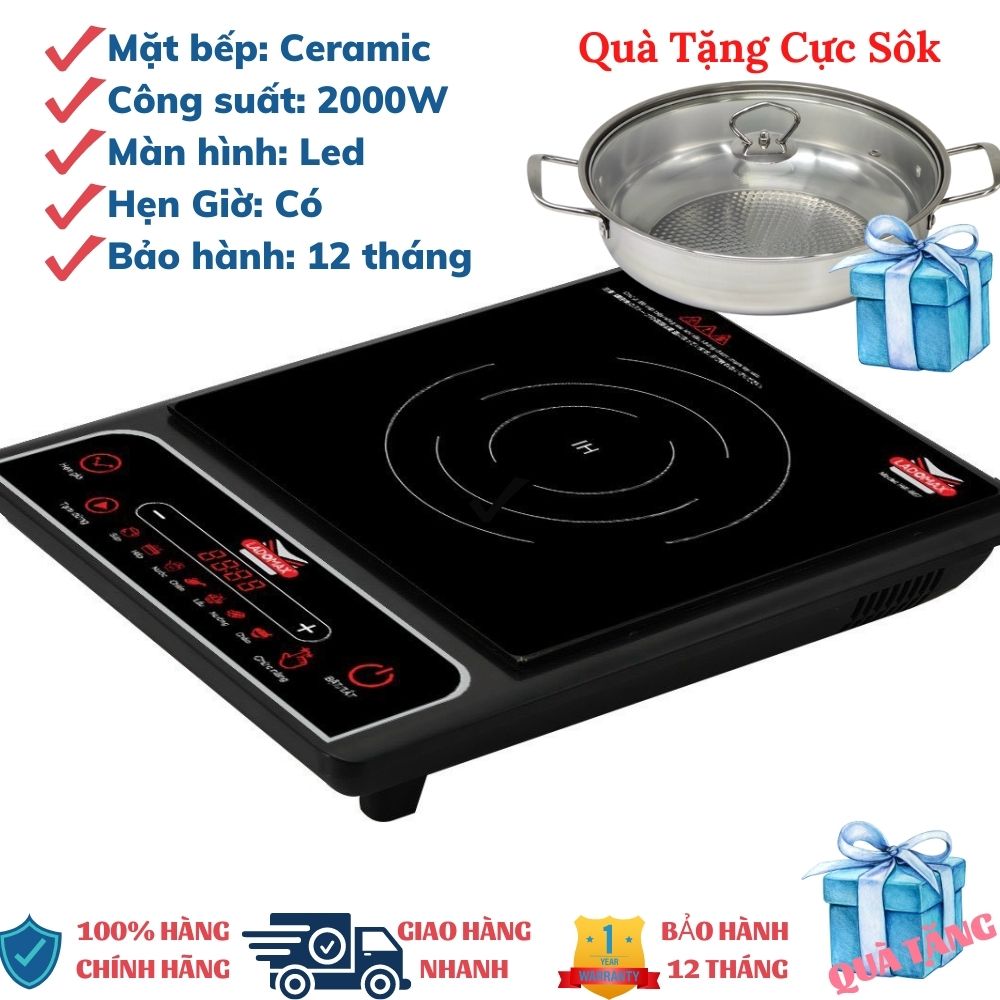 [ Quà Tặng Cực Sốc ] Bếp Điện Từ LADOMAX HA-667 Cao Cấp Mặt bếp Ceramic, Nhiều Chức năng với 7 chế độ nấu và có chế độ Hẹn Giờ thông minh