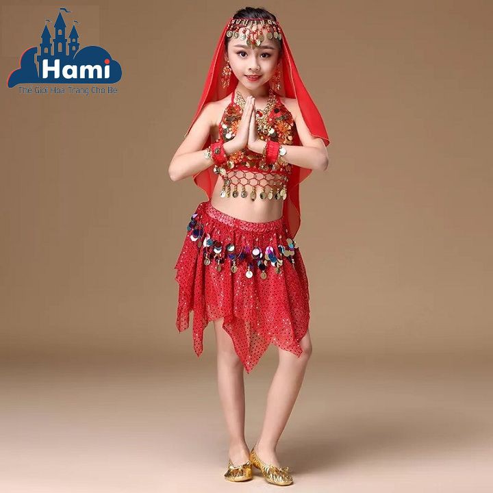 Trang phục múa bụng belly dance váy ngắn cho bé gái