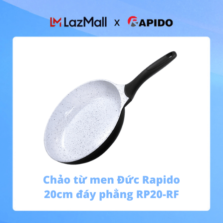 Chảo Rapido RP20-RF kích thước 20cm chịu nhiệt lên tới 500 độ C chất liệu men Đức cao cấp