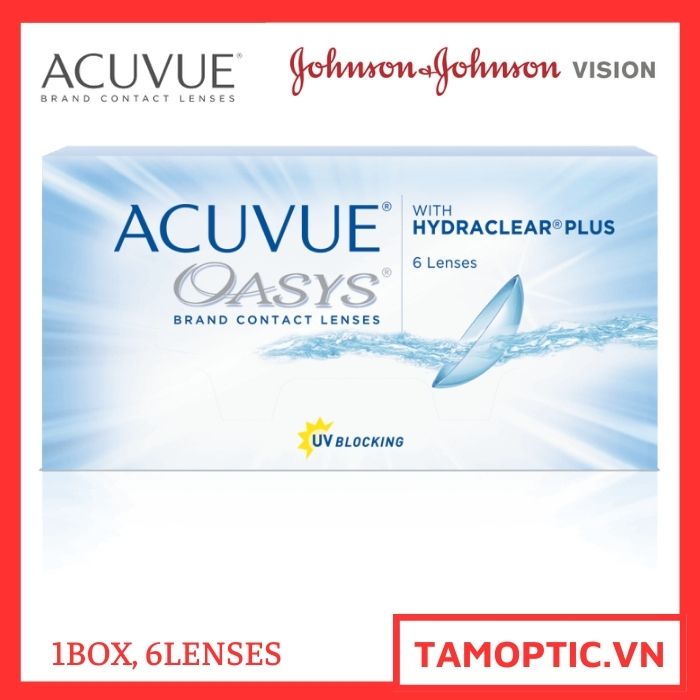 (6 lenses) Kính áp tròng không màu Acuvue Oasys with Hydraclear plus