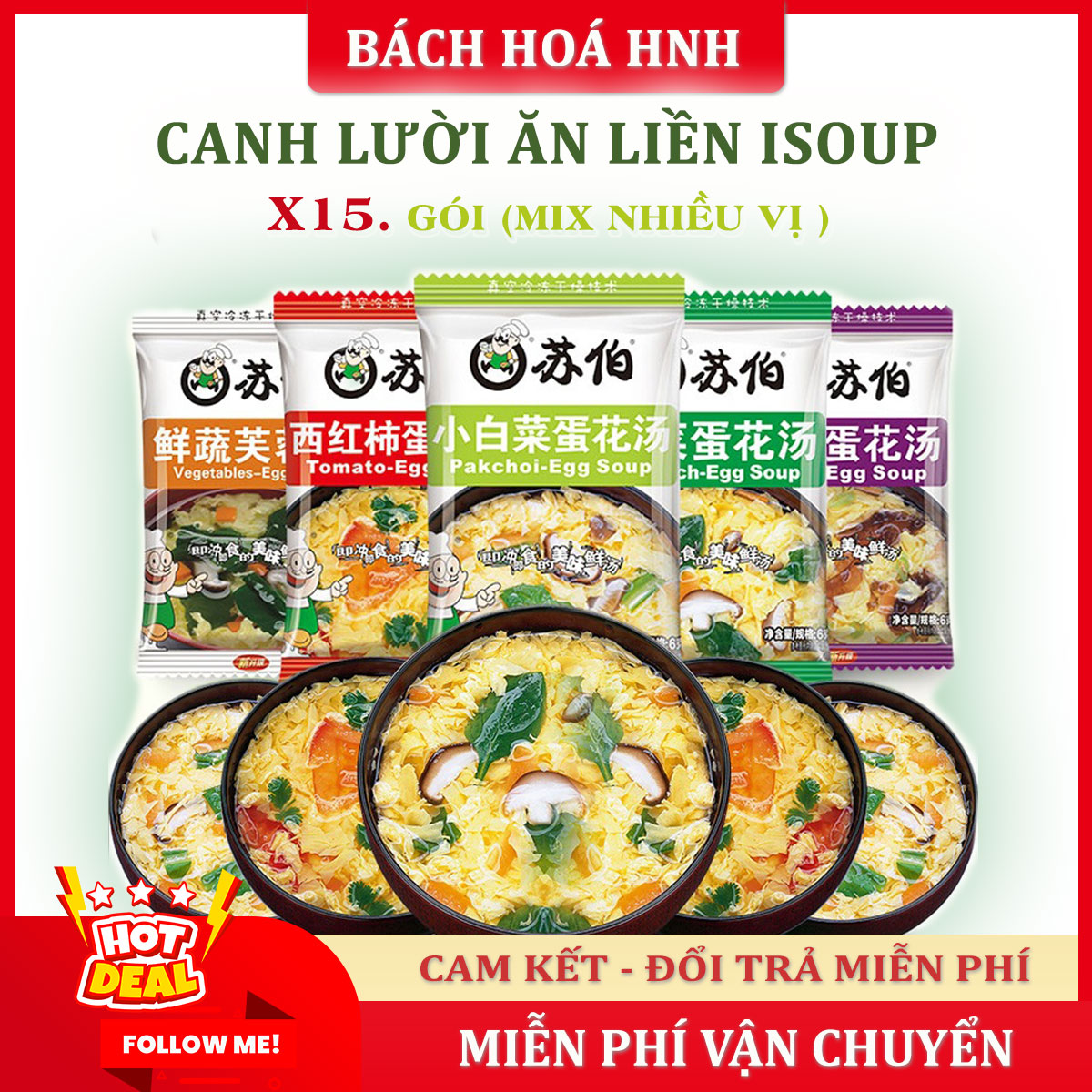 Canh súp ăn liền mix nhiều vị rau củ quả