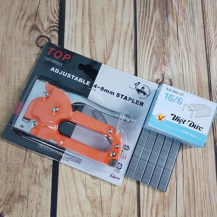 Máy dập đinh ghim gỗ tự lực TOP tặng 5000 đinh ghim 6m