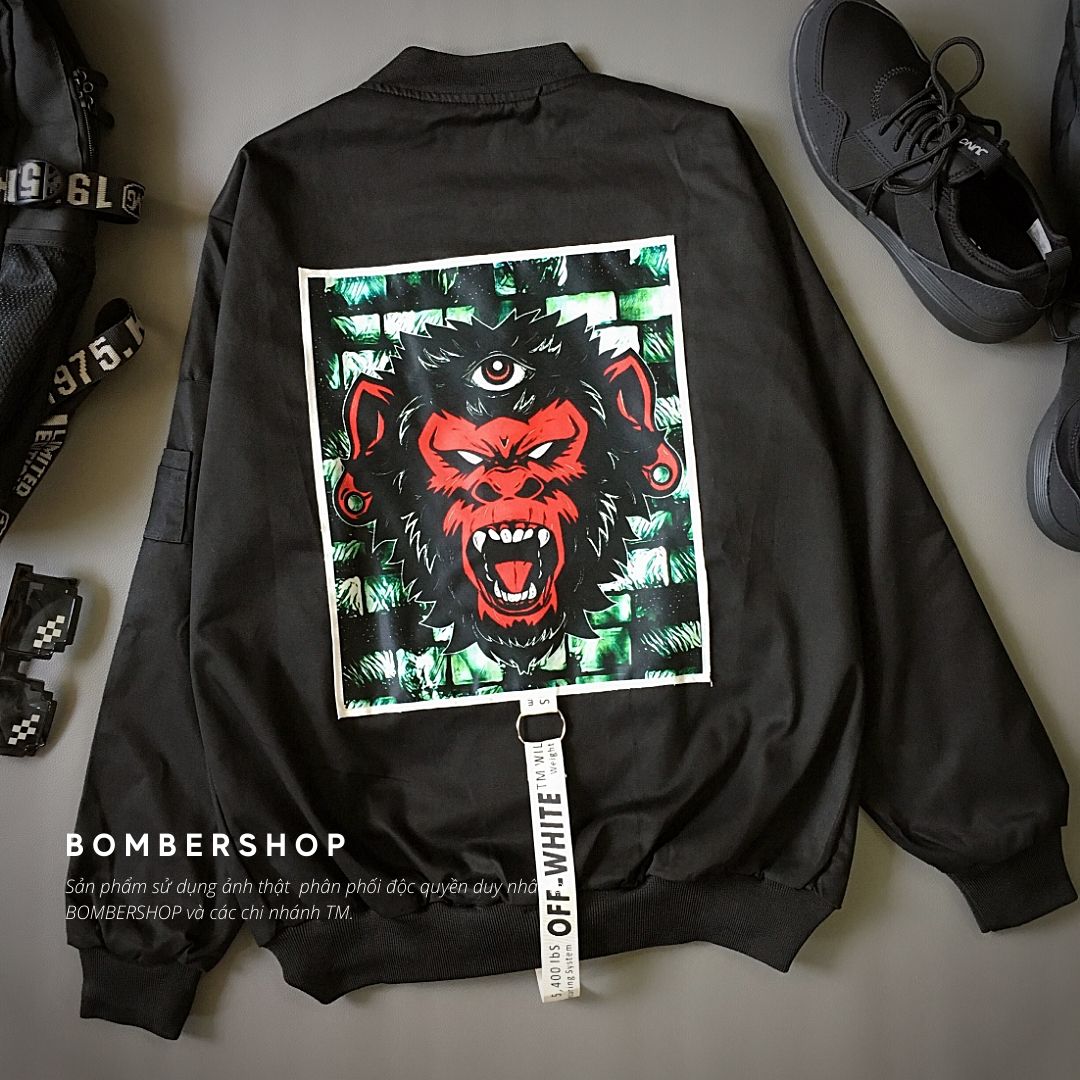 [HCM][Video +ảnh thât] Áo khoác Bomber Design Demon.King