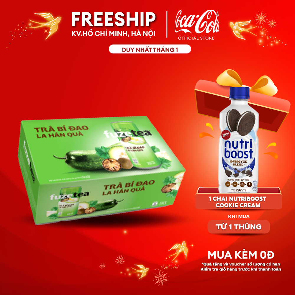 Thùng 24 lon trà bí đao la hán quả fuzetea+