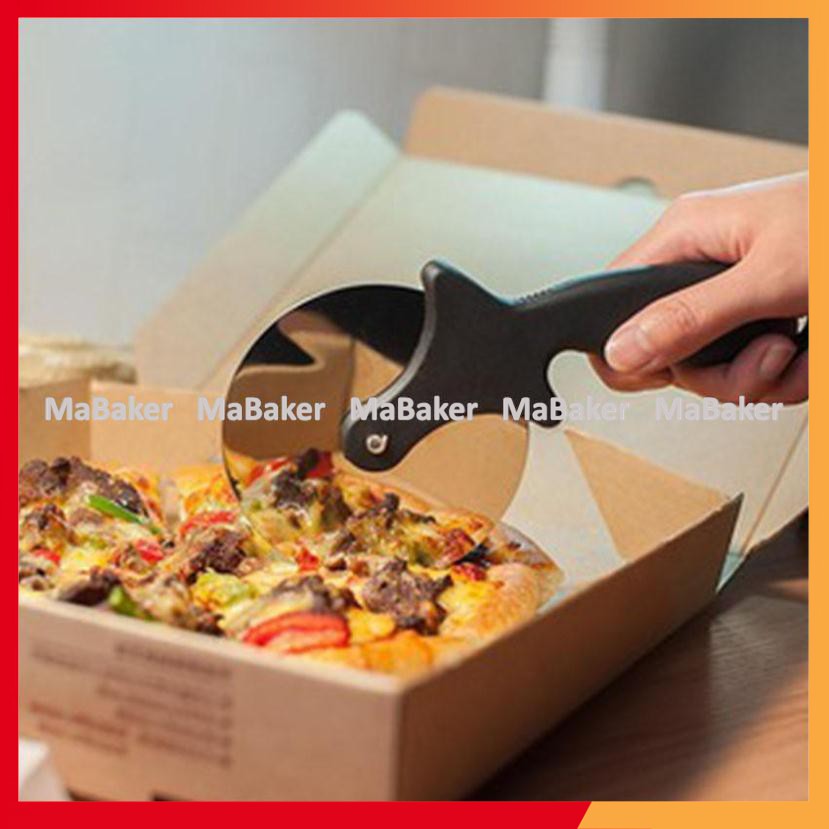 Dao cắt bánh Pizza lưỡi tròn xoay cao cấp bằng thép không gỉ siêu bền - MaBaker