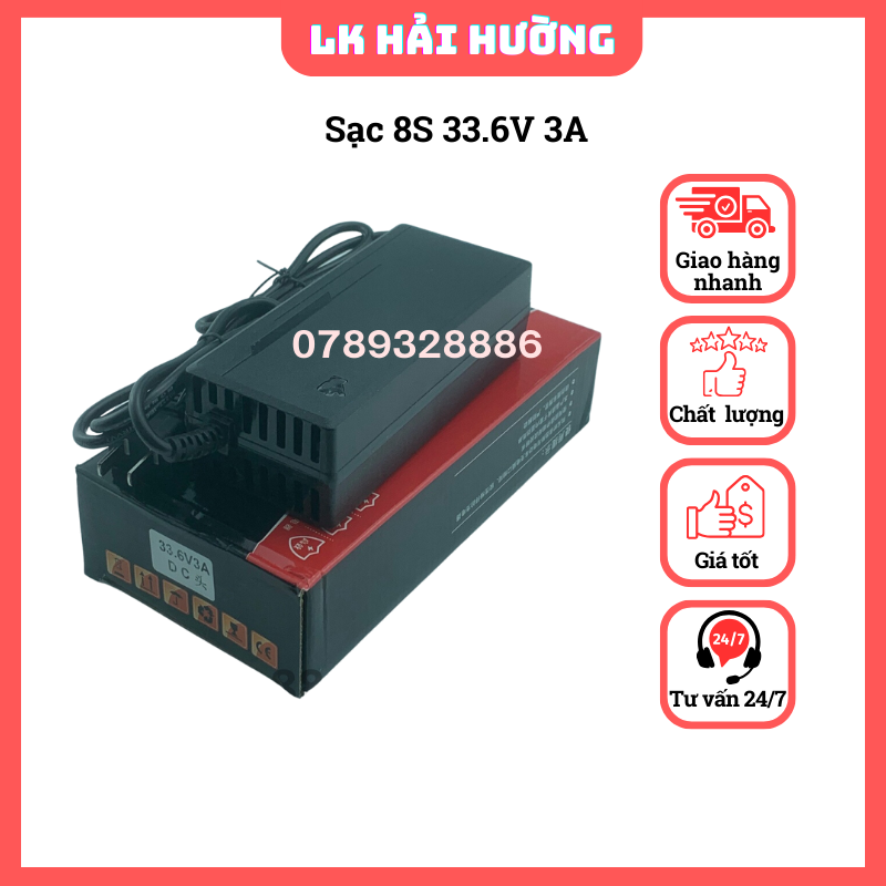 Sạc pin lion 8s 33.6v 3a có quạt, sạc nhanh, loại cao cấp