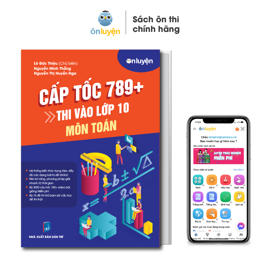 Sách thi vào 10 -  Cấp tốc 789+ môn Toán - Nhà sách Ôn luyện