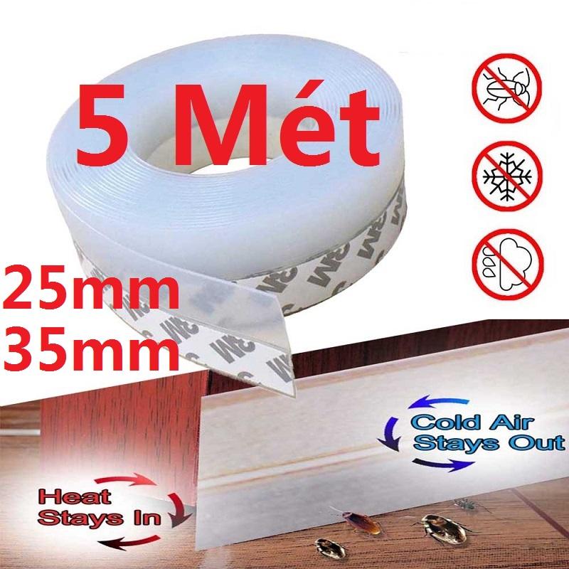 【Có hàng sẵn】5M×25MM/35MM Dây silicon dán viền cửa chống côn trùng tiện lợi CAO SU DÁN KHE HỞ CHÂN CỬA NGĂN BỤI CÔN TRÙNG-TRẮNG- Gioăng dán cửa cao su OLIA