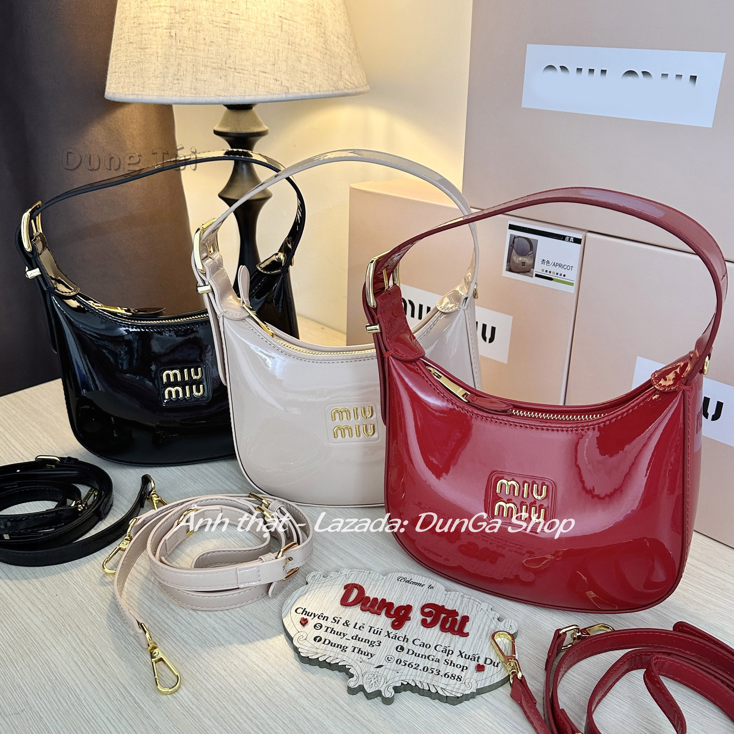 [Fullbox] Túi nữ quai cầm size 19 dáng bầu chất da bóng kiểu sang trọng làm quà tặng full màu