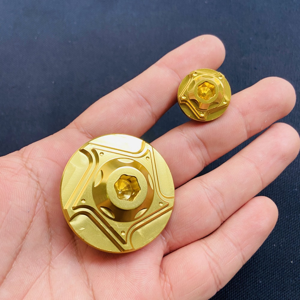 Combo lời tình cảm- full bộ ốc mâm đề + ốc nắp nhớt nhôm cnc cao cấp cho còng dòng xe yamaha