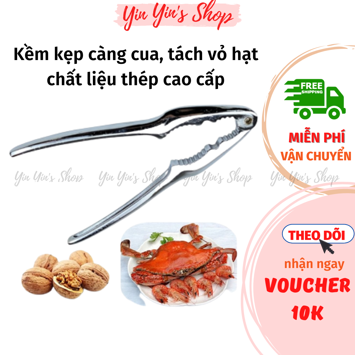 Kềm Kẹp Càng Cua Ghẹ, Tách Vỏ Hạt Bằng Chất Liệu Thép Cao Cấp