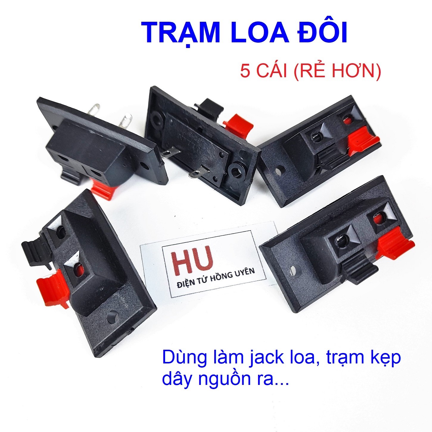 Combo 2/5 cái trạm jack kẹp dây loa, kết nối dây điện thiết bị - điện tử hồng uyên