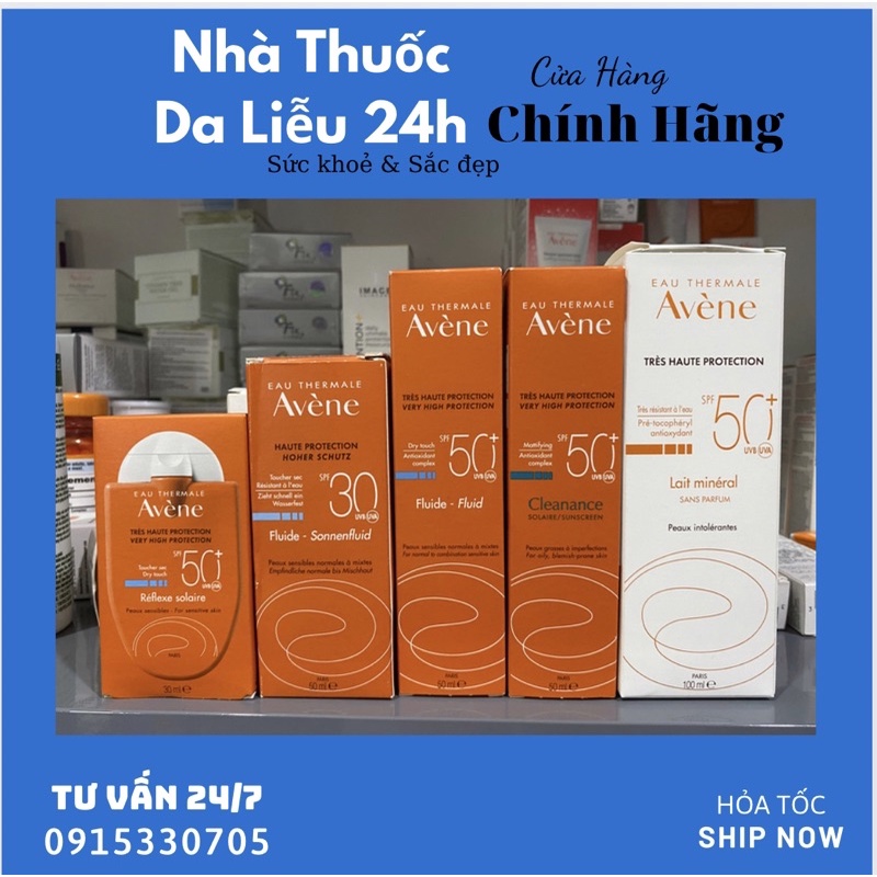 Kem chống nắng avene chính hãng kem chống nắng avene dry touch fluide spf50+ 50ml / avene mattifying cleanance spf50+ 50