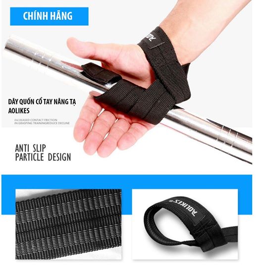 Dây Đai Quấn Cổ Tay Kéo Lưng Nâng Tạ Hỗ Trợ Tập Gym Aolikes - CTNH-7635
