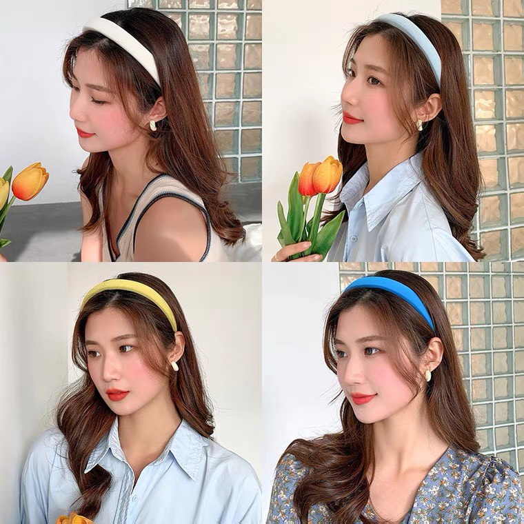Bờm tóc, băng đô tiểu thư chất xốp phong cách Vintage BOM02