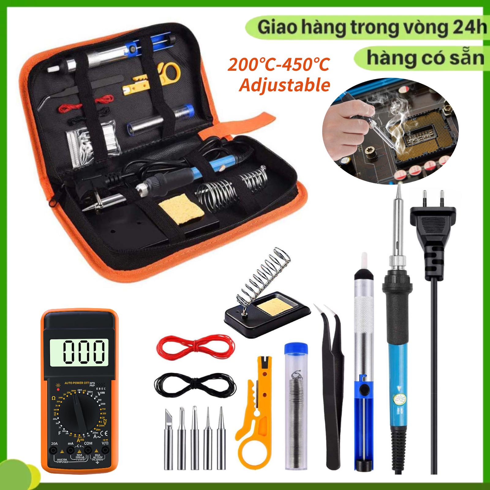 Mỏ hàn thiếc điện tử, Máy hàn chì mini, Máy hàn cell pin, Mỏ hàn TQ936 60W 220V và phụ kiện hàn, Dụng Cụ Hàn Nhiệt, Món Mỏ hàn thiếc điều chỉnh nhiệt độ