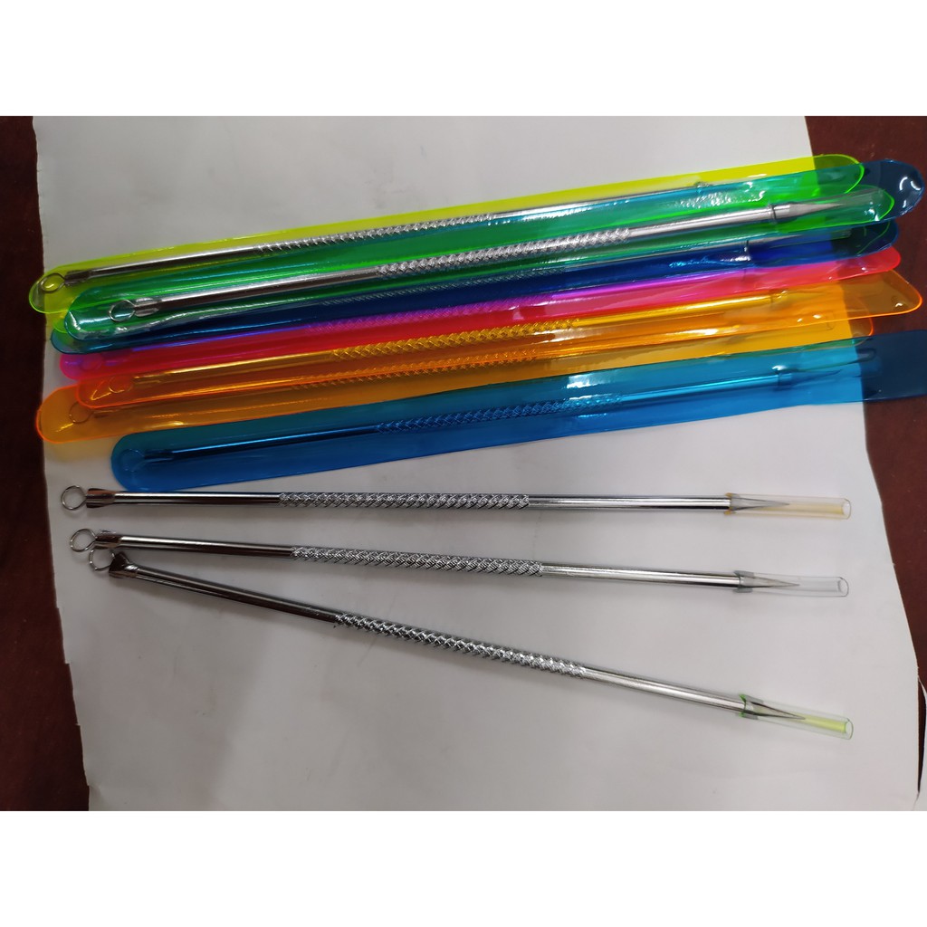 [HCM]2 CÂY NẶN MỤN DỤNG CỤ LẤY MỤN THÉP KHÔNG GHỈ CÓ BỌC ĐẦU NHỌN