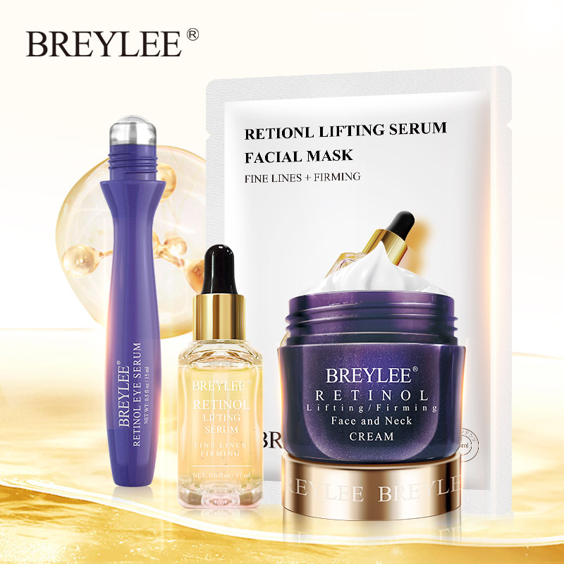 BREYLEE Bộ mặt nạ/serum/thanh lăn mắt/tinh chất retinol dưỡng ẩm chăm sóc da chống lão hóa-INTL