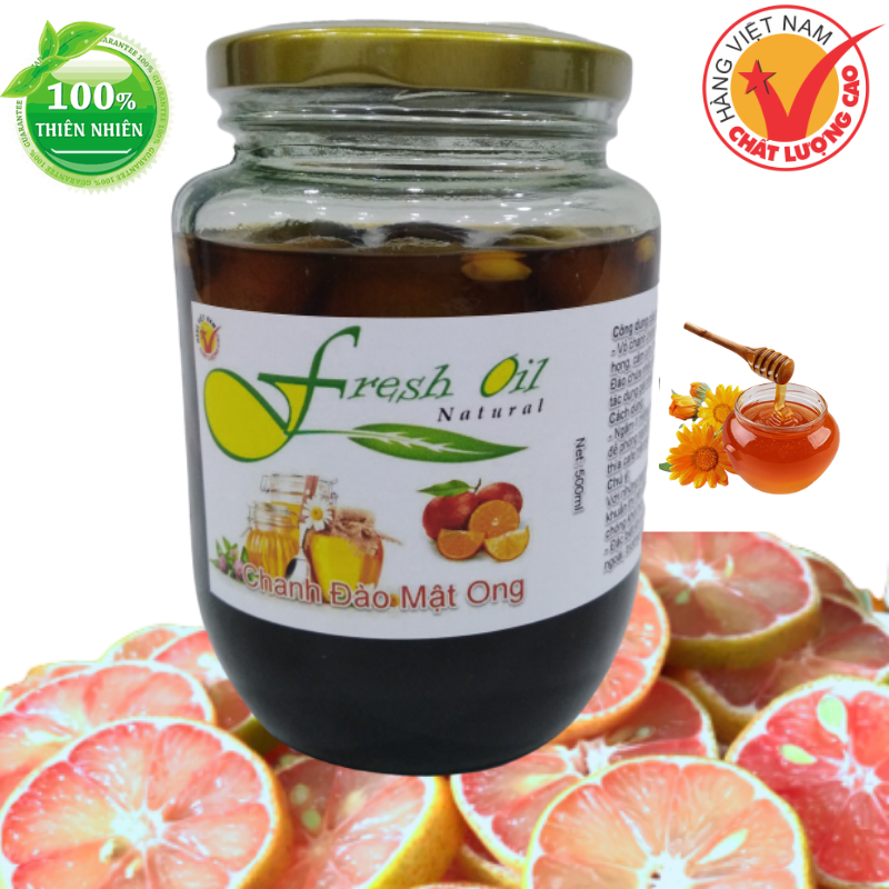 [HCM] Chanh đào ngâm mật ong đường phèn hũ 500g