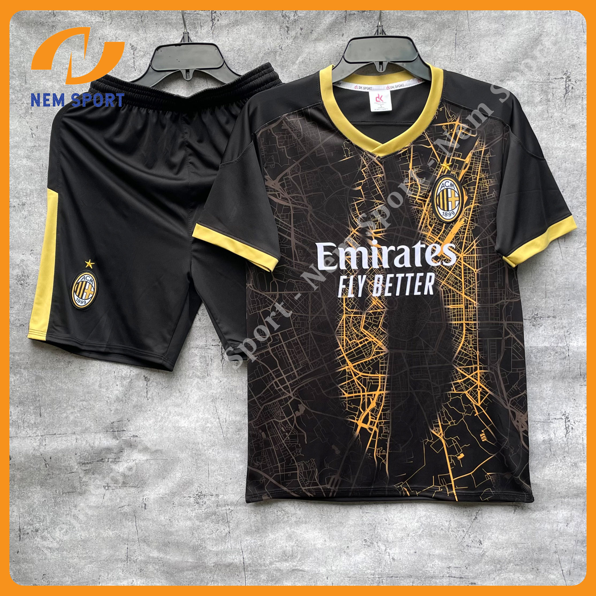 Áo đá bóng clb ac milan màu đen sân khách mùa giải 23/24