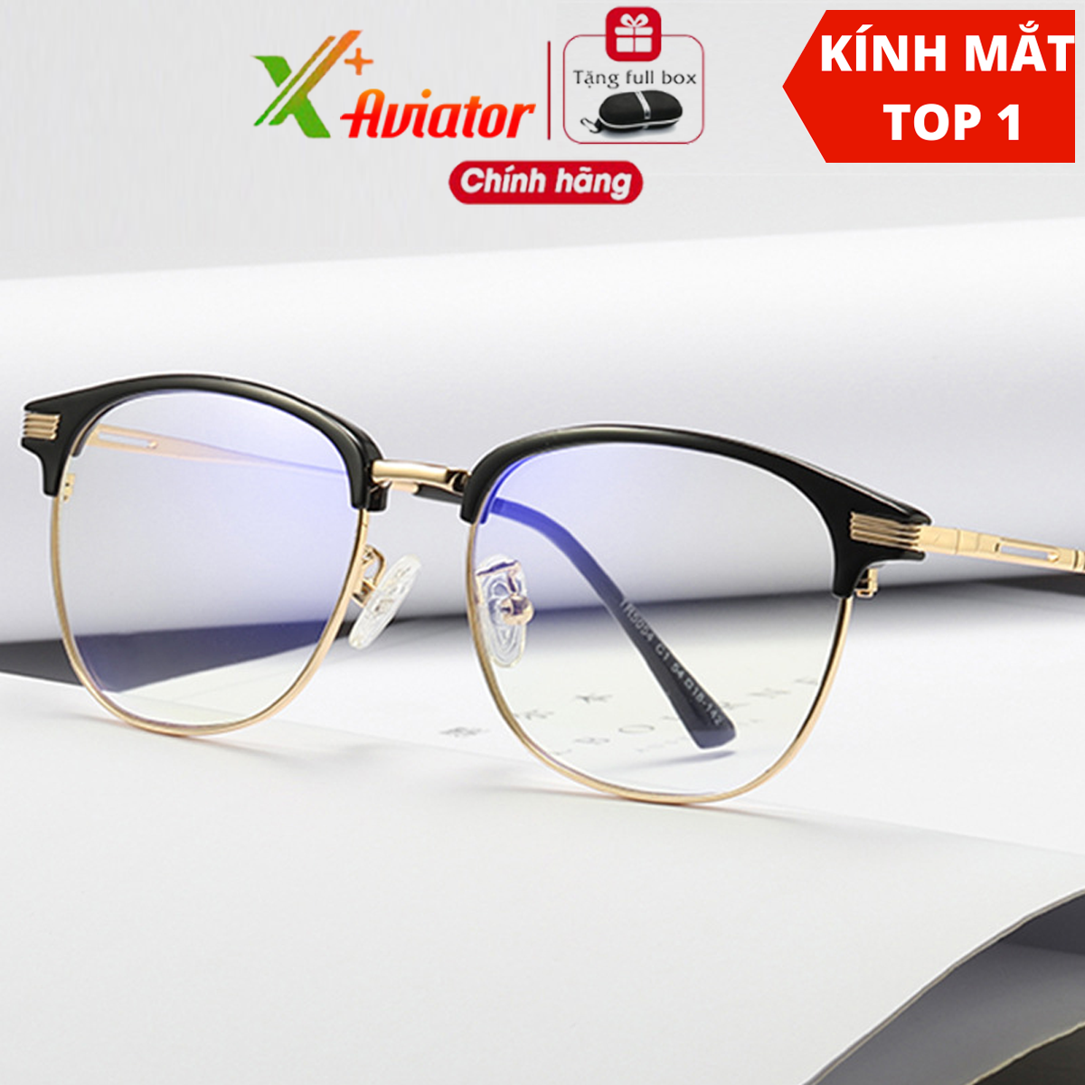 Kính mắt nữ AVIATOR kính chống ánh sáng xanh máy tính giảm mỏi mắt chống tia UV400 phong cách thời trang cổ điển
