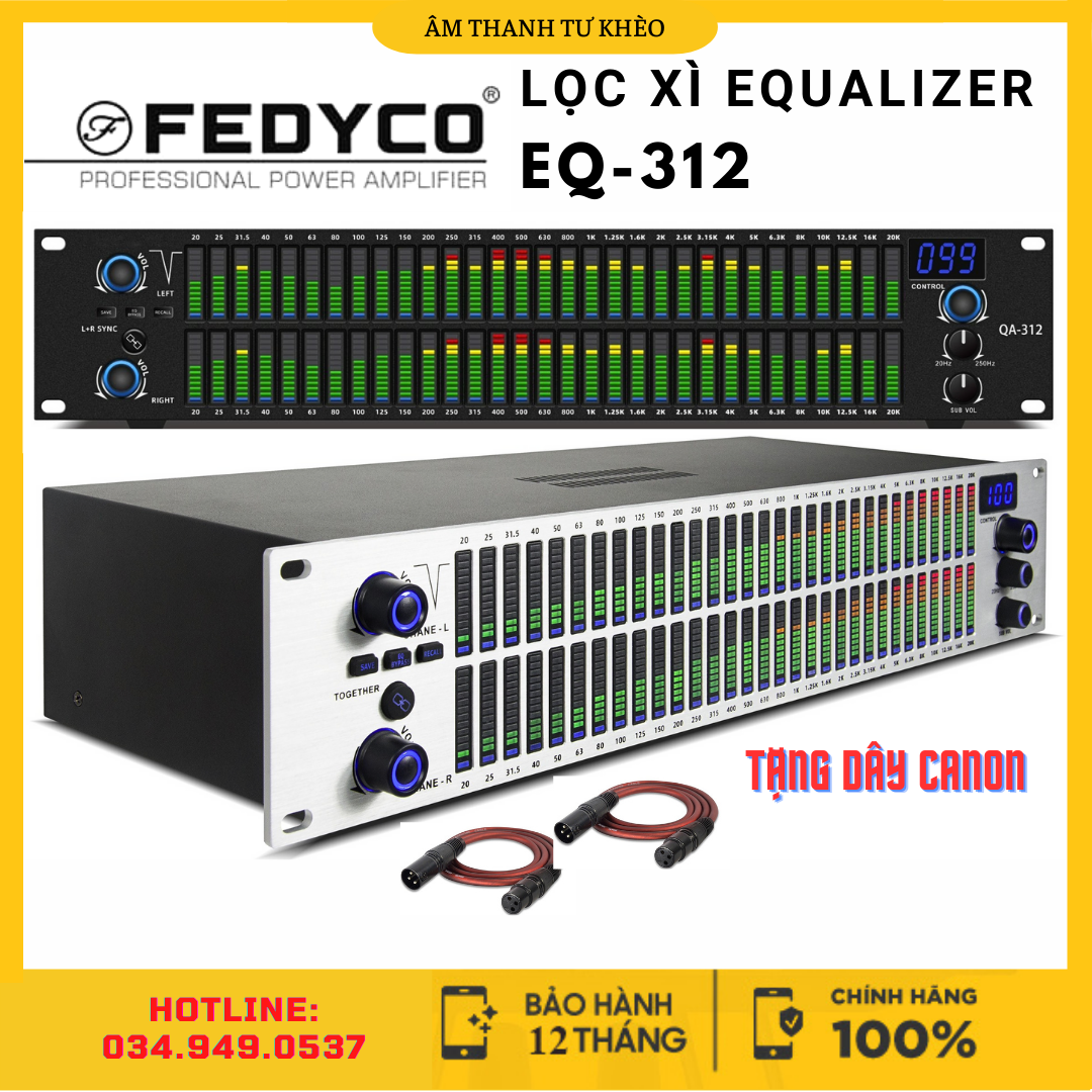 Lọc xì số equalizer Fedyco EQ312, Lọc âm thanh 62 dải tần chuyên nghiệp, Chống hú, giảm tiếng ồn, Chất Âm Trong Trẻo, Khả Năng Lọc Và Phân Tần Số Âm Thanh, Treble bén, Bass mạnh mẽ, Karaoke, phòng hát, sân khấu