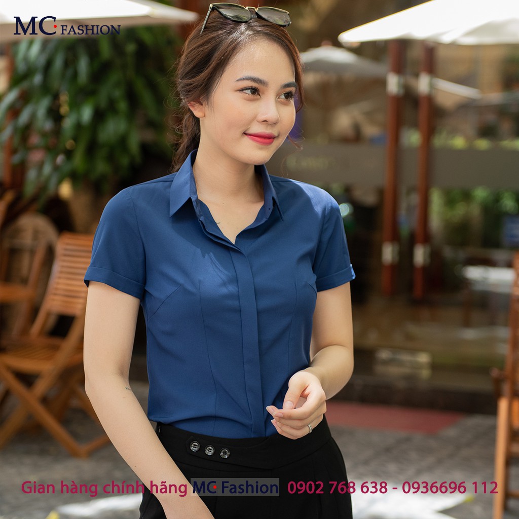 Áo sơ mi nữ công sở tay ngắn mc a208