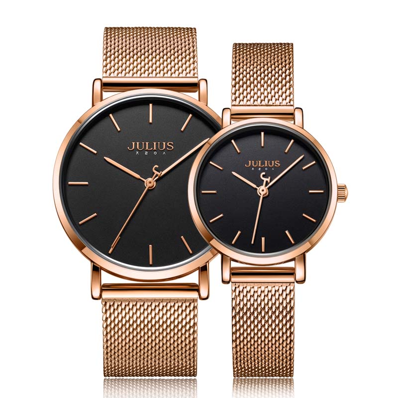 Đồng hồ cặp julius hàn quốc ja-1164d dây thép