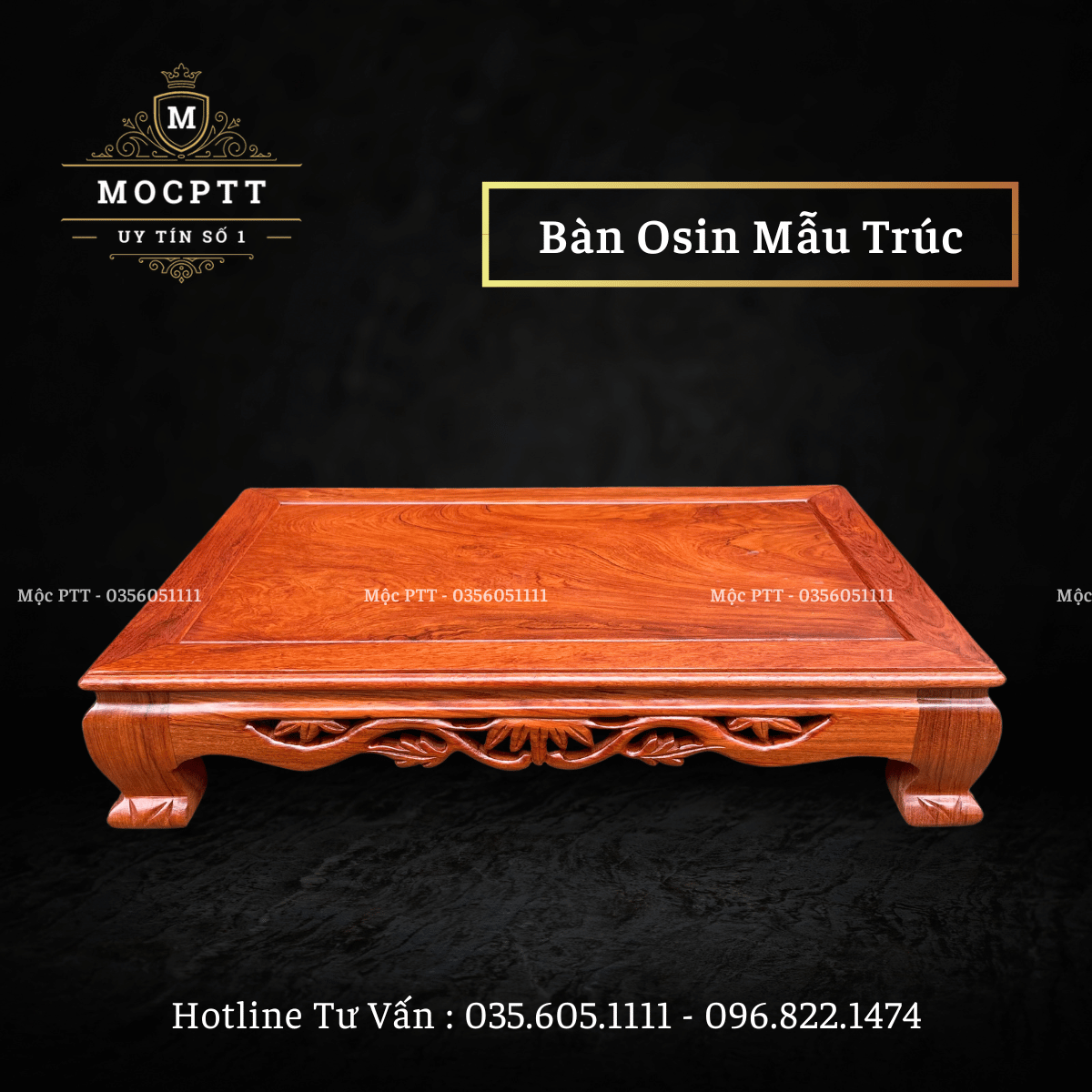 Bàn Osin , Bàn Trà triện Trúc gỗ Hương Đá 20 x 30 cm , 25 x 35 cm và 30 x 40 cm trang trí nhà cửa