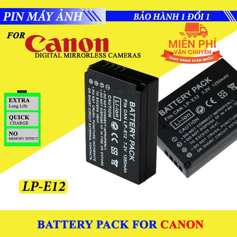 Pin máy ảnh Canon LP-E12 1250mAh cho Canon M10 100D Rebel S1 M M2 M50 M100