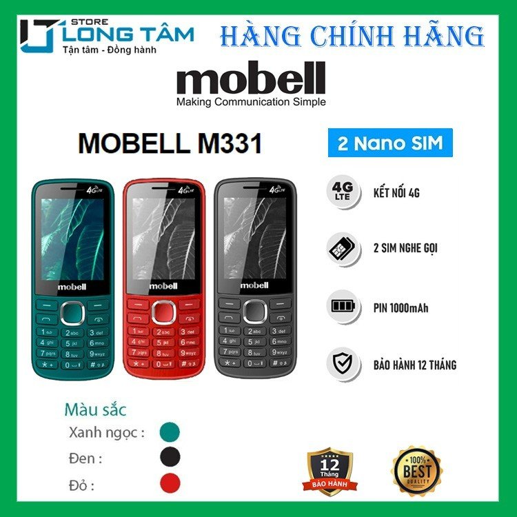Điện thoại mobell m331 4g - hàng chính hãng