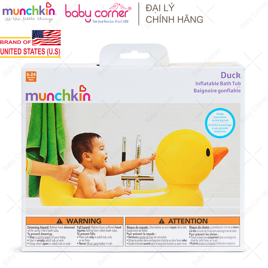 Chậu tắm phao vịt vàng munchkin 6m+