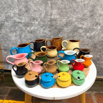 Bình sữa bình đường bình gia vị gốm sứ bát tràng- bình rót sữa quán coffee nhà hàng