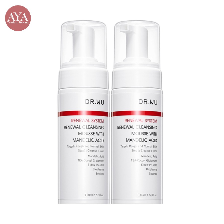 Sữa rửa mặt tạo bọt dr.wu renewal cleasing mousse with mandelic acid – 160ml